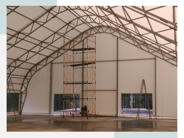 Шатровые ангары в Зеленокумске