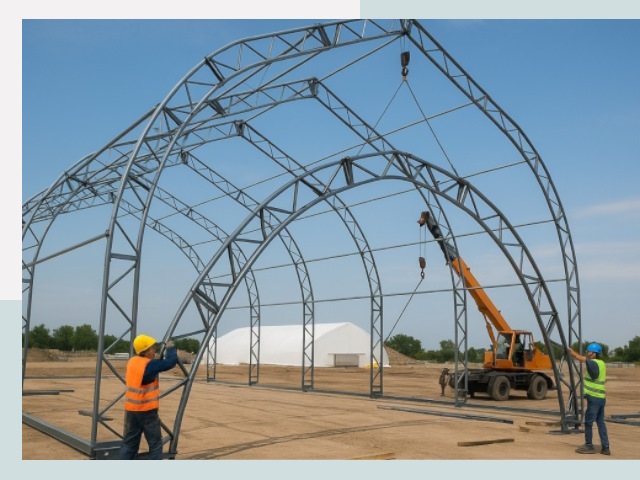 Монтаж ангаров в Зеленокумске от 611 руб. - Надежно и быстро